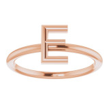 14K Rose Initial E Ring - 51895127P photo 3