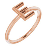 14K Rose Initial E Ring - 51895127P photo