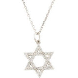 14K White 1/5 CTW Diamond Star of David Necklace - R45253D102P photo