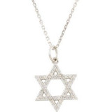 14K White 1/5 CTW Diamond Star of David Necklace - R45253D102P photo