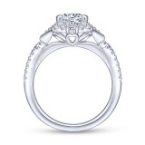 Gabriel & Co. 14k White Gold Art Deco Halo Engagement Ring - ER14411R4W44JJ photo 2