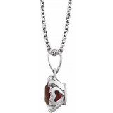 14K White Mozambique Garnet & .05 CTW Diamond 18 Necklace - 65195360001P photo 2