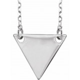 14K White Geometric 18 Necklace - 86560105P photo