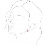 14K White Pink Multi-Gemstone Geometric Bar Drop Earrings - 87039601P photo 3