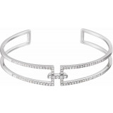 14K White 3/4 CTW Diamond Cuff 6 Bracelet - 65234760000P photo