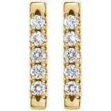 14K Yellow 1/8 CTW Diamond French-Set Bar Earrings - 87066601P photo 2