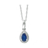 Gems One 10Kt White Gold Diamond (1/20Ctw) & Sapphire (1/5 Ctw) Pendant - PD35152-1WDS photo