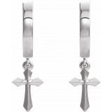 14K White Cross Drop Earrings - R17029600P photo 2