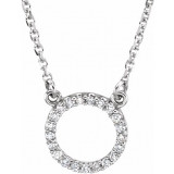 14K White 1/10 CTW Diamond Circle 16 Necklace - 66417100001P photo