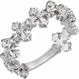 14K White .06 CTW Diamond Cross Ring - 123209600P photo