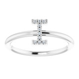 14K White .04 CTW Diamond Initial I Ring - 1238346040P photo 3