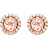 14K Rose Morganite & 1/5 CTW Diamond Earrings - 65198660000P photo 2