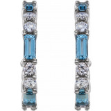 14K White Aquamarine & 1/2 CTW Diamond Earrings - 86789626P photo 2