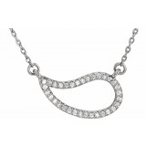 14K White 1/6 CTW Diamond Paisley 18 Necklace - 86500101P photo