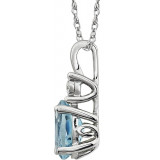 14K White Sky Blue Topaz & .02 CTW Diamond 18 Necklace - 651534101P photo 2