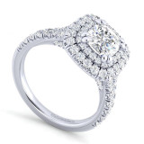 Gabriel & Co. 14k White Gold Entwined Double Halo Engagement Ring - ER12675C6W44JJ photo 3