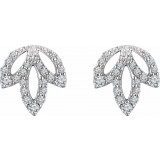14K White 1/4 CTW Diamond Leaf Earrings - 65277160001P photo 2