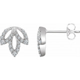 14K White 1/4 CTW Diamond Leaf Earrings - 65277160001P photo