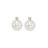 Gems One 14Kt White Gold Diamond (1/20Ctw) & Pearl (1 Ctw) Earring - PSD7.5AAA-4W photo