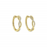 Gabriel & Co. 14k Yellow Gold Hampton Diamond Huggie Earrings - EG13062Y45JJ photo