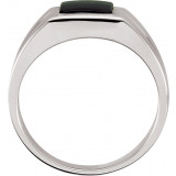 14K White 8 mm Square Onyx Ring - 60689100P photo 2