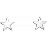 14K White Star Earrings - 86457600P photo 2