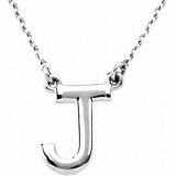 14K White Block Initial J 16 Necklace - 84634123P photo