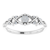 14K White .06 CTW Diamond Vintage-Inspired Ring - 124068600P photo 3