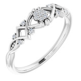 14K White .06 CTW Diamond Vintage-Inspired Ring - 124068600P photo