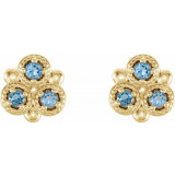 14K Yellow Aquamarine Three-Stone Earrings - 86550601P photo 2
