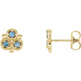 14K Yellow Aquamarine Three-Stone Earrings - 86550601P photo
