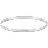 14K White 4 mm Half Round Bangle 7 1/2 Bracelet - BRC111654P photo