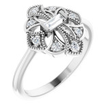 14K White 1/6 CTW Diamond Vintage-Inspired Ring - 124058605P photo