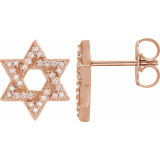 14K Rose 1/8 CTW Diamond Star of David Earrings - 86977602P photo