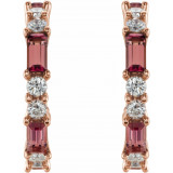 14K Rose Pink Tourmaline & 1/2 CTW Diamond Earrings - 86789663P photo 2