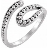 14K White Beaded Bypass Ring - 51714101P photo