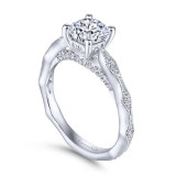 Gabriel & Co. 14k White Gold Victorian Straight Engagement Ring - ER14427R4W44JJ photo 3