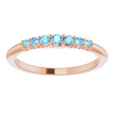 14K Rose Aquamarine Stackable Ring - 72022625P photo 3