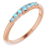 14K Rose Aquamarine Stackable Ring - 72022625P photo