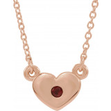 14K Rose Mozambique Garnet Heart 16 Necklace - 8633560002P photo