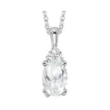 Gems One 10Kt White Gold Diamond (1/50Ctw) & White Topaz (1/2 Ctw) Pendant - FP4022-1WDWT photo