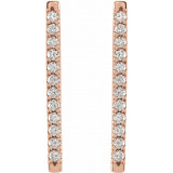14K Rose 1/3 CTW Diamond French-Set Bar Earrings - 87066607P photo 2