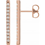 14K Rose 1/3 CTW Diamond French-Set Bar Earrings - 87066607P photo