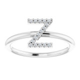 14K White .06 CTW Diamond Initial Z Ring - 1238346125P photo 3