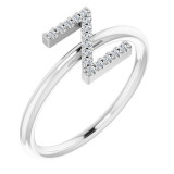 14K White .06 CTW Diamond Initial Z Ring - 1238346125P photo