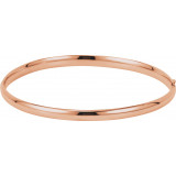 14K Rose 4 mm Hinged Bangle Bracelet - BRC180239015P photo