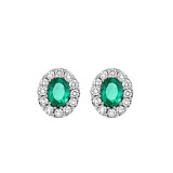 Gems One 14Kt White Gold Diamond (1/5Ctw) & Emerald (1/3 Ctw) Earring - RPT2002E-4WCE photo