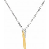 14K White/Yellow Freeform Bar 16 Necklace - 86305101P photo 2
