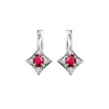 Gems One 14Kt White Gold Diamond (1/12Ctw) & Ruby (1/3 Ctw) Earring - FE4031-4WCR photo