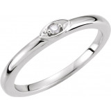 14K White .025 CTW Diamond Stackable Ring - 6506360002P photo